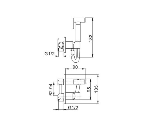 Гигиенический душ со смесителем Haiba HB5515, хром