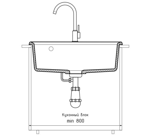 Кухонная мойка GranFest LEVEL 660, черный