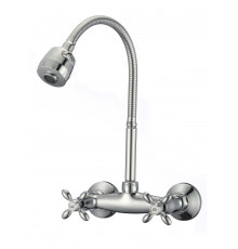 Смеситель для кухни настенный с гибким изливом D-Lin D142808-T, хром