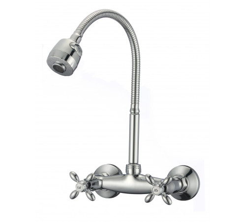 Смеситель для кухни настенный с гибким изливом D-Lin D142808-T, хром