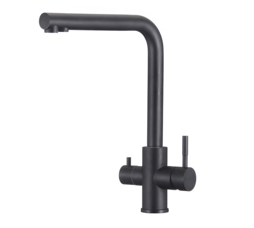 Смеситель для кухни с подключением фильтра WesnaArt EKO05-151Black, черный
