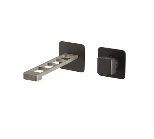 Смеситель для раковины Webert ONE-X OX830611441, черный/сталь