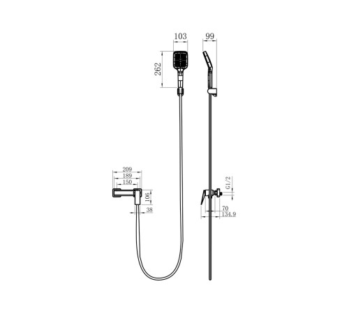 Смеситель для душа Savol S-DG2323C, матовое золото