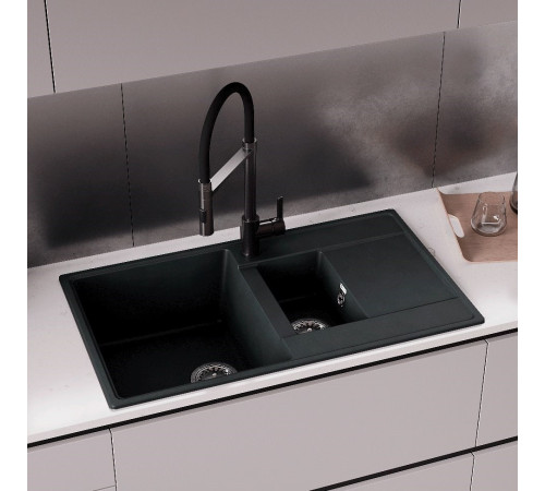 Кухонная мойка Ulgran Quartz Prima 860 1,5K-09, асфальт