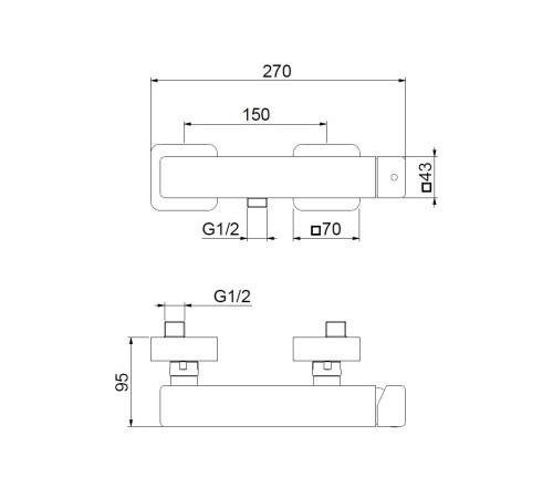 Смеситель для душа Webert ONE-X OX870102740, белый