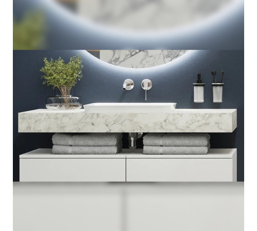 Столешница Velvex Unit 120, белый мрамор