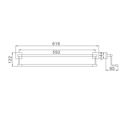 Полотенцедержатель Haiba HB8609, хром
