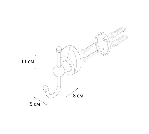 Крючок для ванной FIXSEN EUROPA FX-21805A, хром