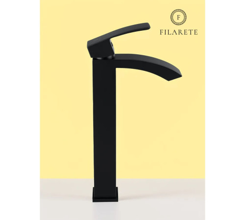 Смеситель для раковины высокий FILARETE Waterfall FL6010BL, черный