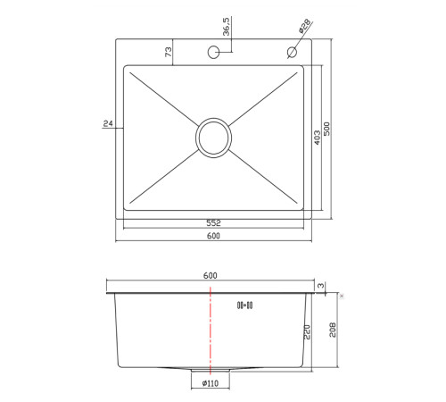 Мойка для кухни Fmark FSC6050Q, графит