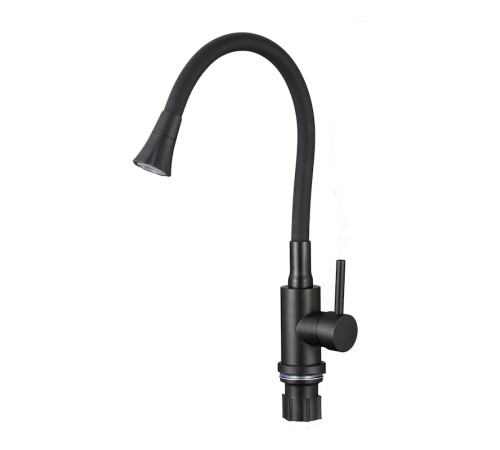Смеситель для кухни с гибким изливом и режимом душ Fmark FS8299H-01, черный