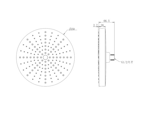 Верхний душ Savol SK-DP09, белый