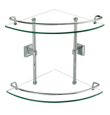 Полка угловая стеклянная Savol S-095322, хром