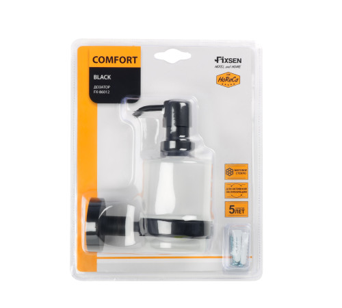 Дозатор жидкого мыла FIXSEN COMFORT    BLACK FX-86012, черный