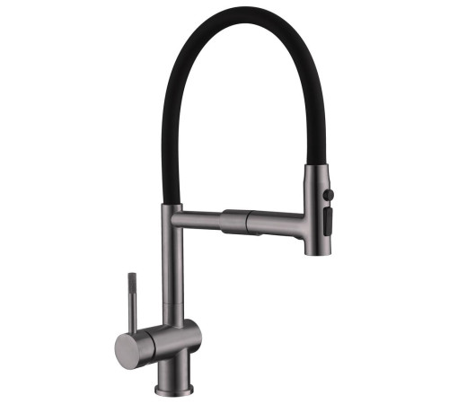 Смеситель для кухни с гибким изливом и режимом душ Fmark FS0152Q, графит