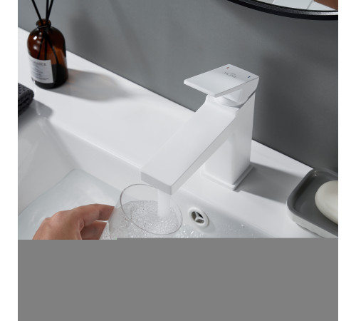 Смеситель для раковины Rose R2801C, белый