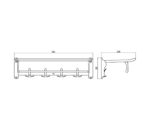 Полка для полотенец Savol S-006099, хром