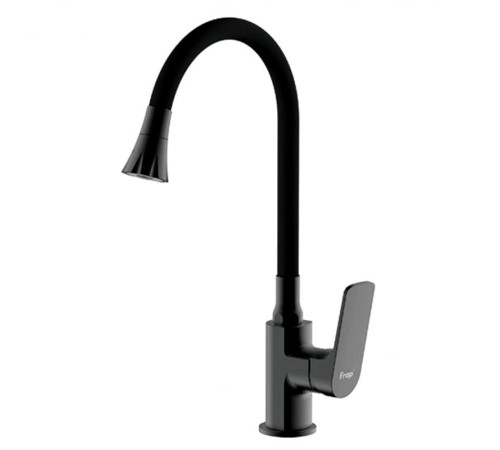 Смеситель для кухни с гибким изливом и режимом душ FRAP F4486-6, черный