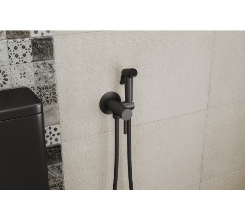 Гигиенический душ со смесителем Bravat D9151BW-ENG, черный