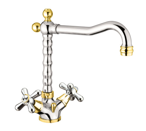 Смеситель для раковины Fiore MARGOT SKY (SWAROVSKI®) 01CO0625, хром/золото