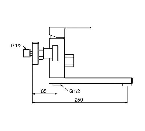 Смеситель для ванны FRAP F32802-9, оружейная сталь