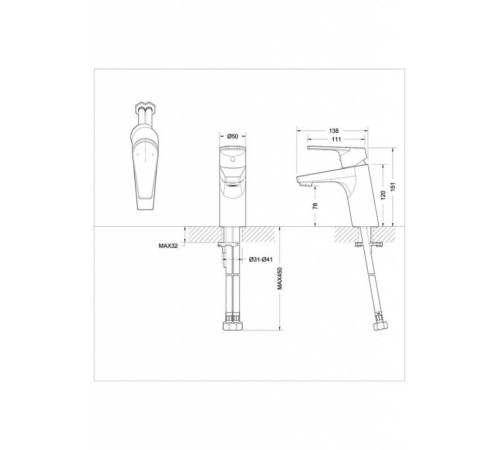 Смеситель для раковины Bravat Line F15299C-1, хром