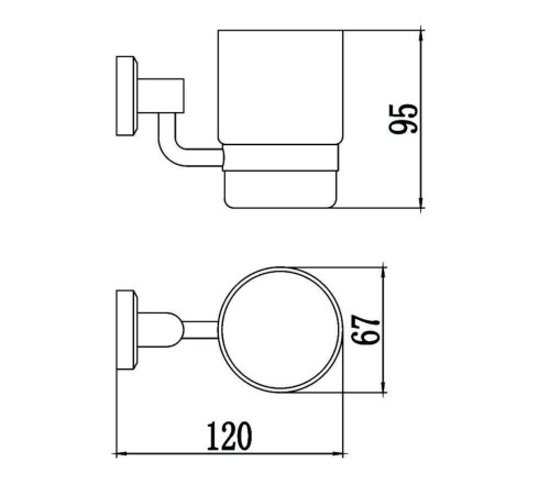 Стакан для ванной комнаты Savol S-009558, хром