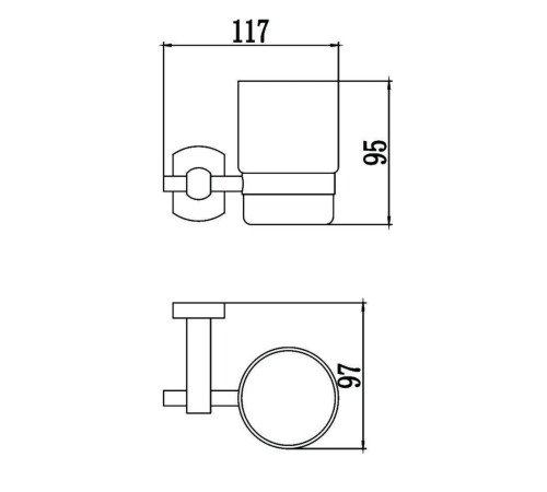 Стакан для ванной комнаты Savol S-009958, хром