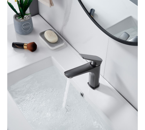 Смеситель для раковины Shevanik S4201T, оружейная сталь