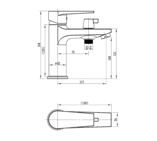 Смеситель на борт ванны ESKO BT53B, черный
