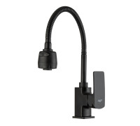 Смеситель для кухни с гибким изливом и режимом душ FRUD R44152, черный
