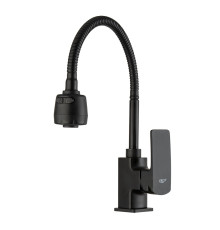 Смеситель для кухни с гибким изливом и режимом душ FRUD R44152, черный