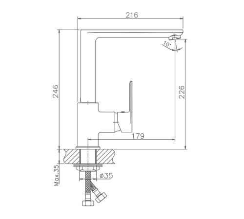 Смеситель для кухни Haiba HB70505-8, белый