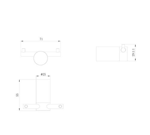 Крючок для ванной Raiber RPB-80005, черный