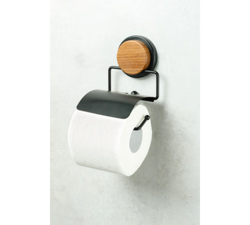 Держатель для туалетной бумаги FIXSEN MAGIC WOOD FX-46010, черный/коричневый