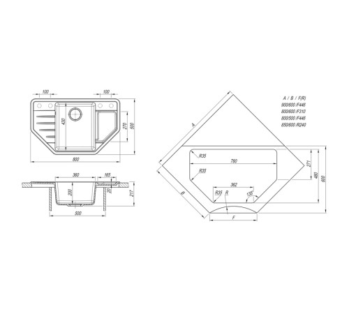 Кухонная мойка Dr. Gans РИО 25.080.C0800.408, серый