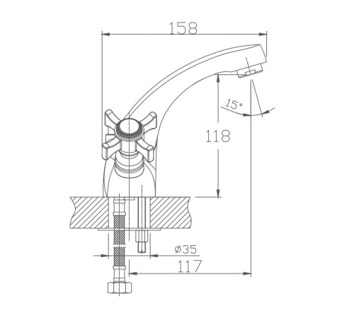 Смеситель для раковины Haiba HB1024, хром