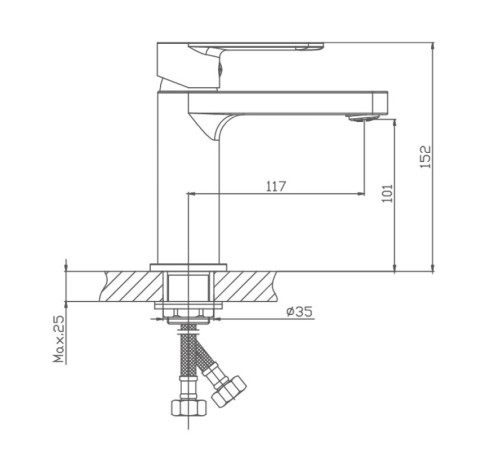 Смеситель для раковины Haiba HB10617, хром