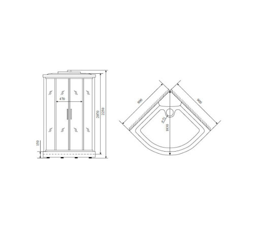 Душевая кабина Timo Lux T-7709NEW, 90x90x220
