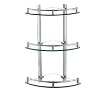 Полка угловая стеклянная Savol S-003031, хром
