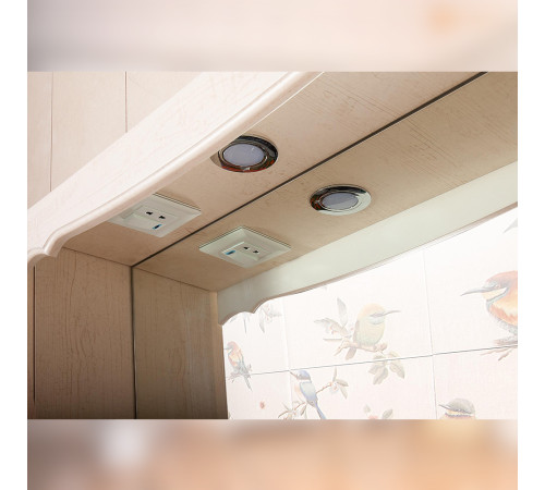 Зеркало со шкафчиком Бриклаер КАНТРИ 115S, бежевый дуб прованс