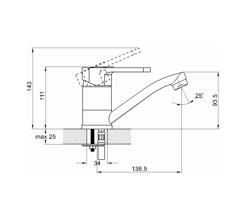 Смеситель для кухни G.Lauf 4P4-B043, хром