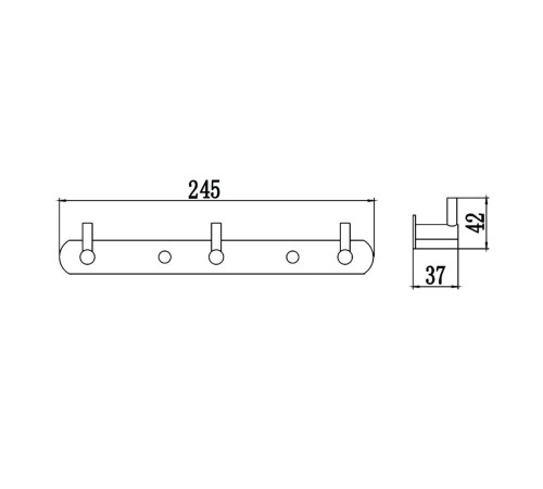 Планка с крючками Savol S-007213B, золото