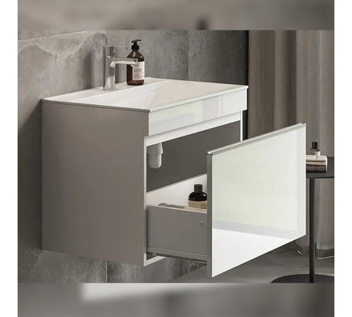 Тумба с раковиной подвесная Velvex Pulsus tp.PUL.PUL.70.1Y белый глянец, 70 см