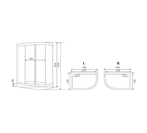Душевая кабина Timo Standart T-5502R, 120x85x220