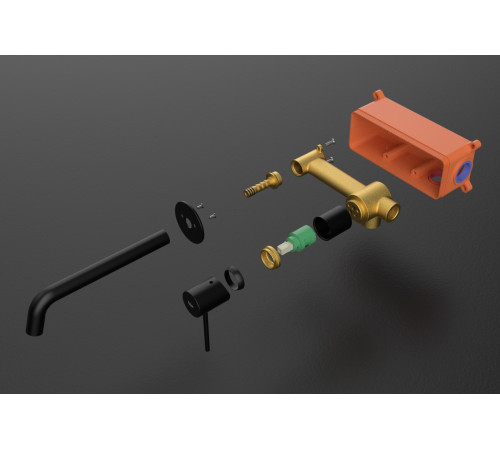 Смеситель для раковины встраиваемый Raiber RPG-004, золото