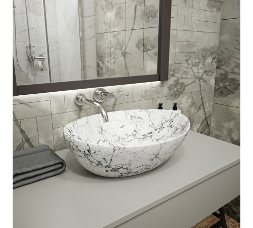 Раковина чаша Maretti EN13NS87-740MR, белый мрамор