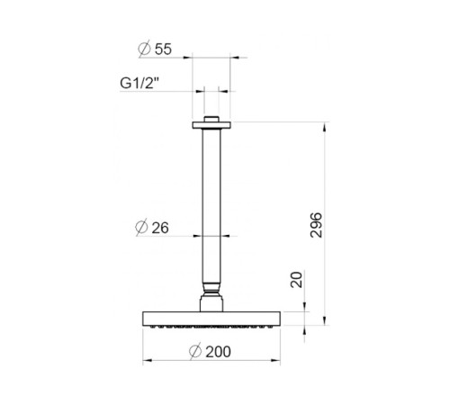 Верхний душ Webert AC0940010METAL, золото