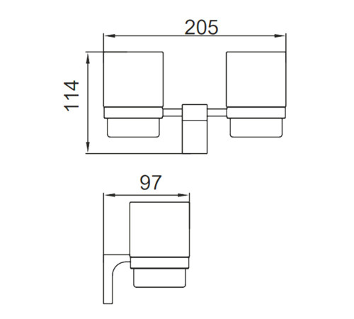 Стакан для ванной двойной FRAP F30608-6, черный