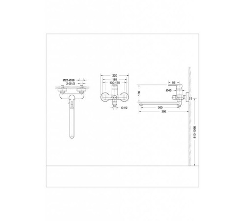 Смеситель для ванны Bravat Stream-D F637163C-01A, хром